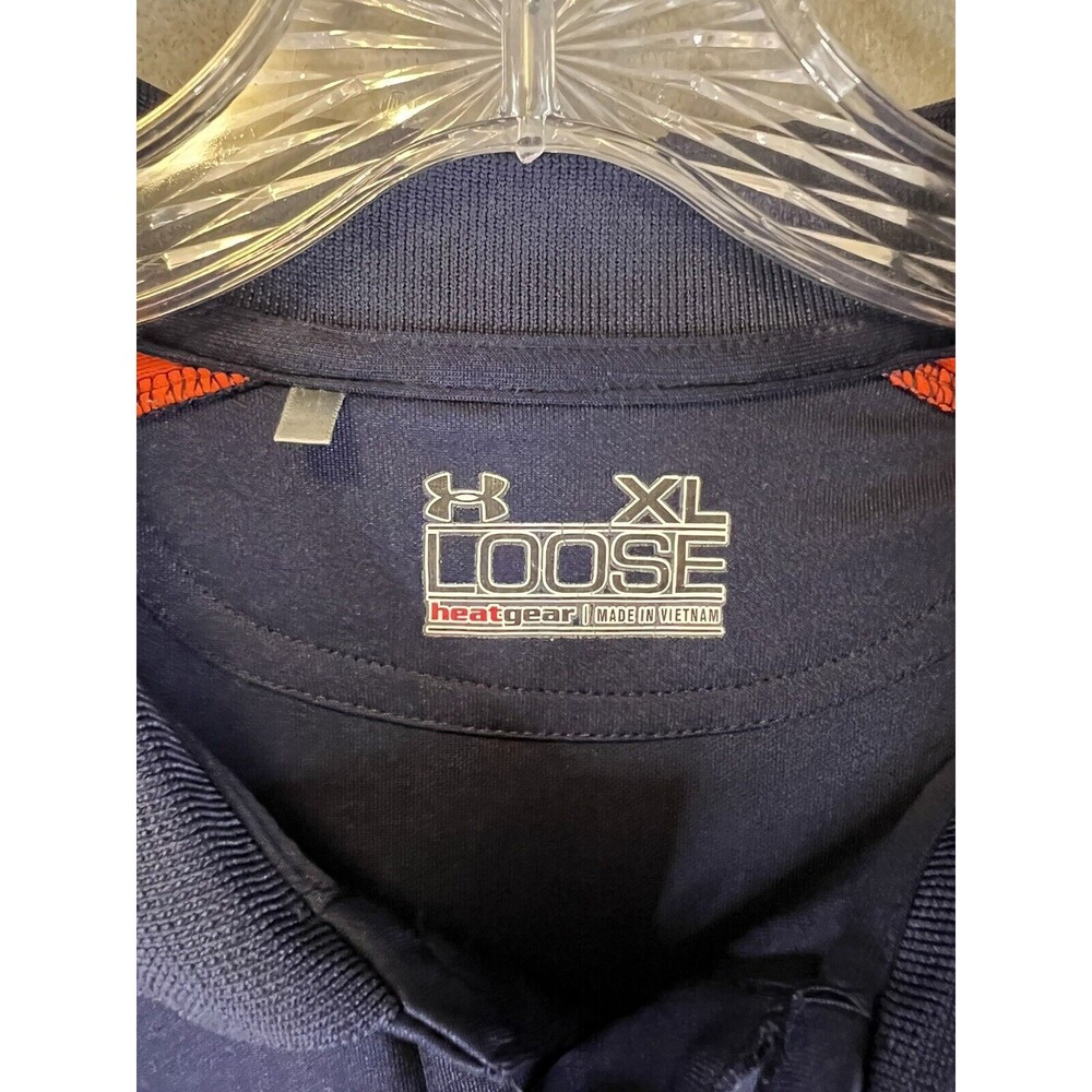 Under Armour Heat Gear Loose Mens Size XL Blue Polo Golf Shirt Auburn Tigers - Picture 2 of 6